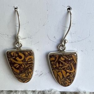 Coquina fossil jasper earrings